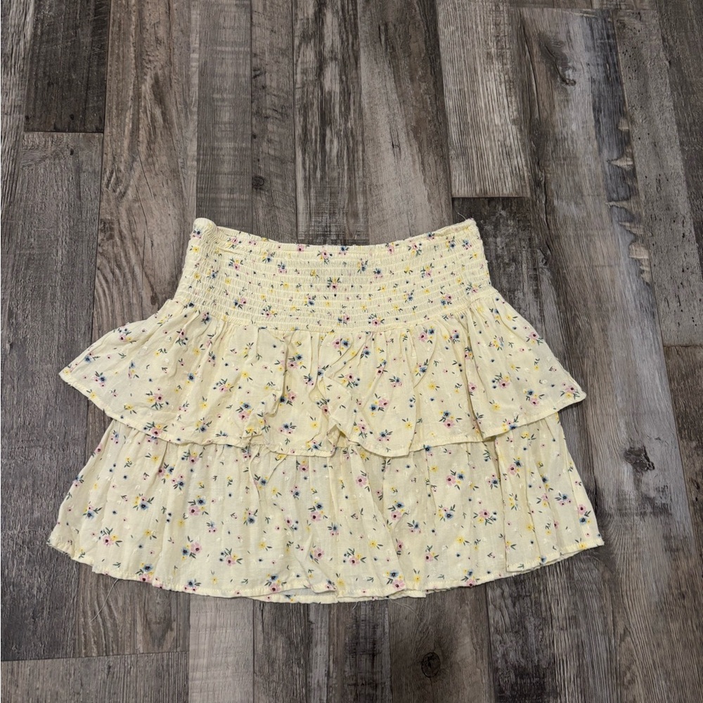 B Angel Light Yellow Floral Skirt 4